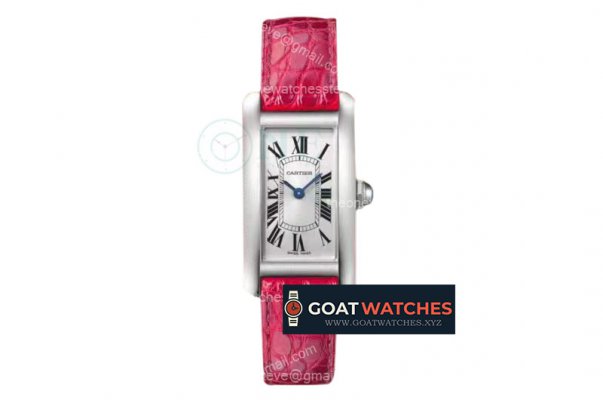 Cartier - Tank Americaine Ladies WSTA0016 SS/LE White/Rmn Red 8848F Swiss Quartz