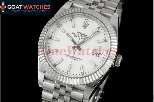 Rolex - Datejust 41mm White/Stk SS/SS Jubilee 904L DIW A3235