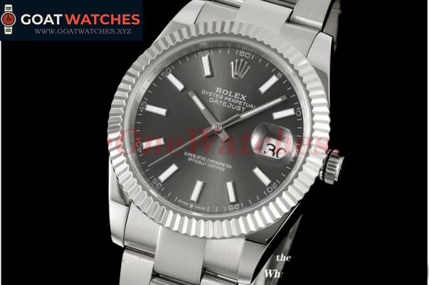 Rolex - Datejust 41mm Grey/Stk SS/SS Oyster 904L DIW A3235