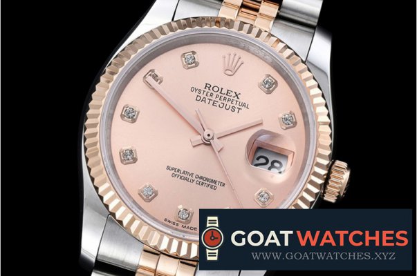Rolex - DJ 36mm Jub Flt RG/SS Rose Gold D BP A3135 Mod