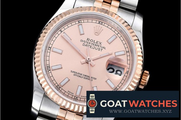 Rolex - DJ 36mm Jub Flt RG/SS Rose Gold Stk BP A3135 Mod
