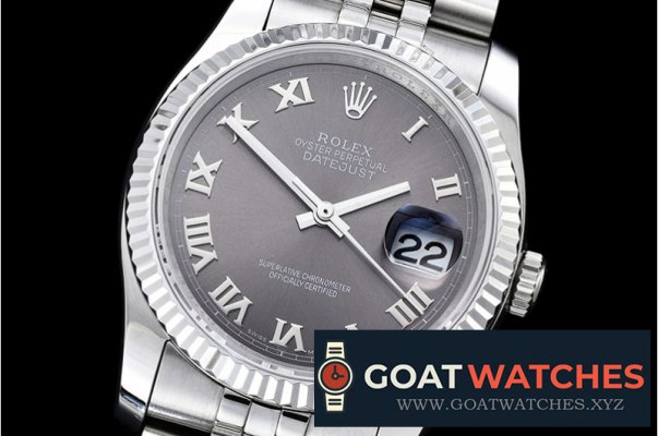 Rolex - DJ 36mm Jub Flt SS/SS Dark Grey Rmn BP A3135 Mod