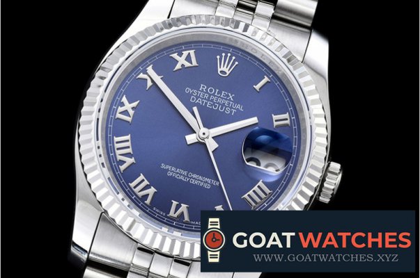 Rolex - DJ 36mm Jub Flt SS/SS Blue Rmn BP A3135 Mod