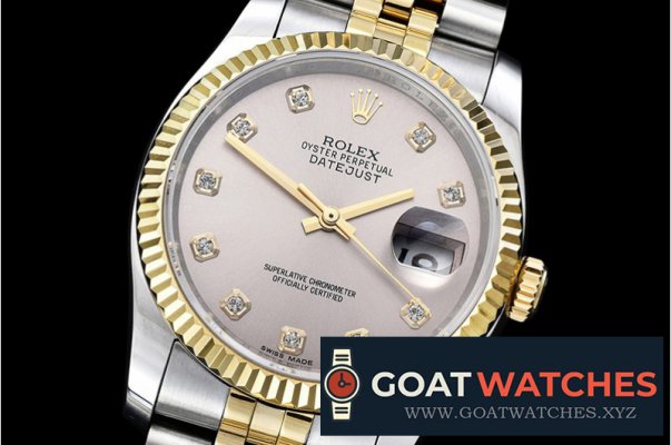 Rolex - DJ 36mm Jub Flt YG/SS Light Grey Diam BP A3135 Mod