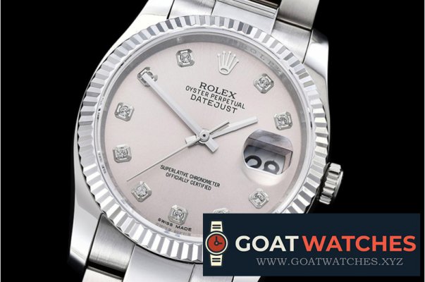 Rolex - DJ 36mm Oyst Flt SS/SS Light Grey Diam BP A3135 Mod