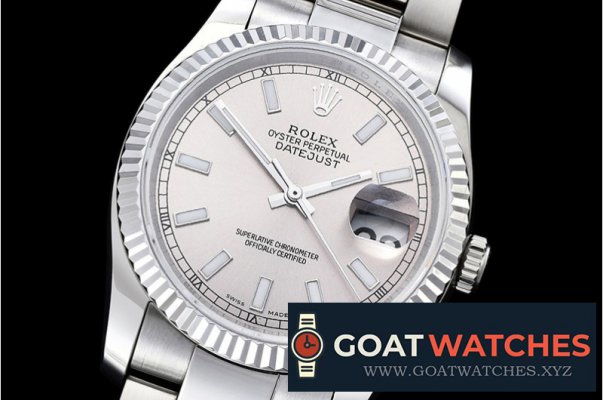 Rolex - DJ 36mm Oyst Flt SS/SS Light Grey Stk BP A3135 Mod