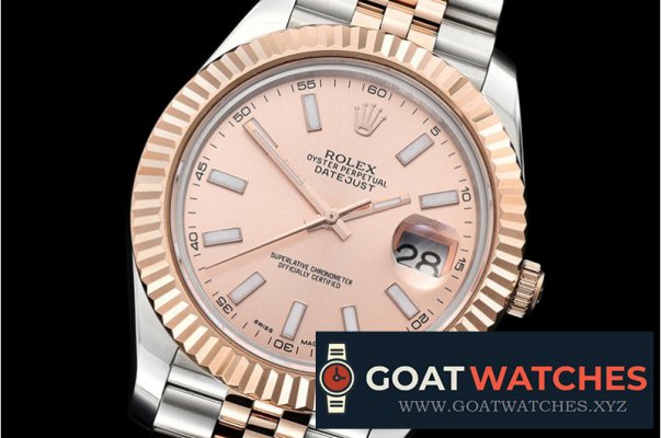 Rolex - DJ2 41mm Jub Flt RG/SS Rose Gold Stk BP A3235 Mod