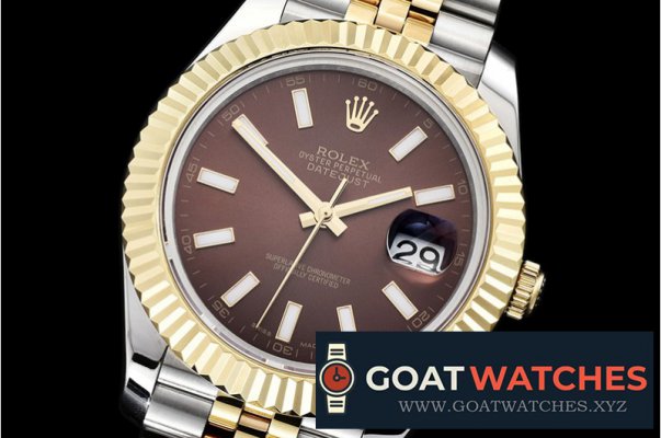 Rolex - DJ2 41mm Jub Flt YG/SS Brown Stk BP A3235 Mod