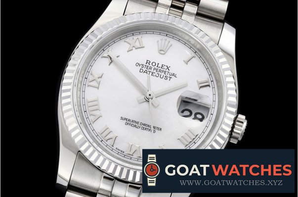 Rolex - DJ 36mm Jub Flt SS/SS White MOP Roman BP A3135 Mod