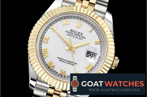 Rolex - DJ2 41mm Jub Flt YG/SS White Roman BP A3235 Mod