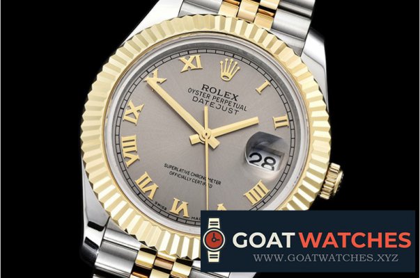 Rolex - DJ2 41mm Jub Flt YG/SS Light Gray Roman BP A3235 Mod