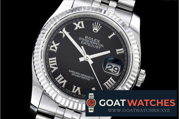 Rolex - DJ 36mm Jub Flt SS/SS Black Roman BP A3135 Mod