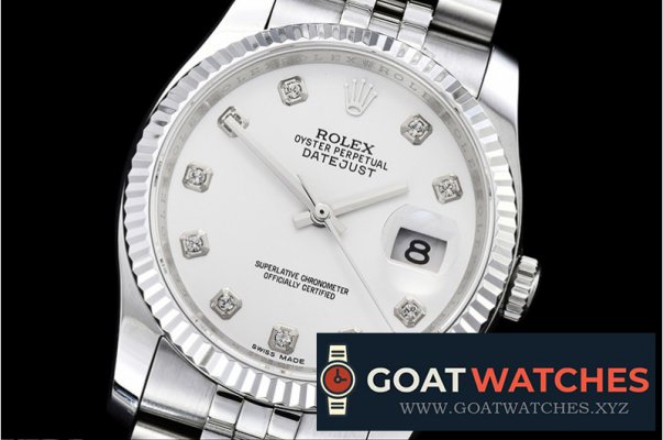 Rolex - DJ 36mm Jub Flt SS/SS White Diams BP A3135 Mod