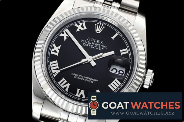 Rolex - DJ 36mm Jub Flt 904L SS/SS Black Roman ARF A3135 Mod