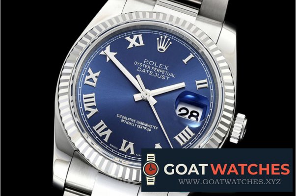 Rolex - DJ 36mm Oyst Fluted 904L SS/SS Blue Roman ARF A3135