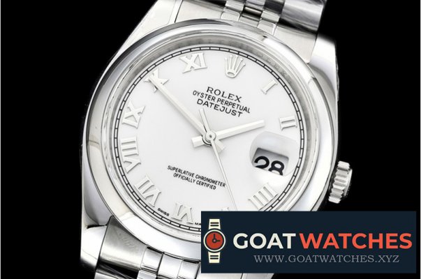 Rolex - DJ 36mm Jub Dome SS/SS Wht Roman ARF A3135
