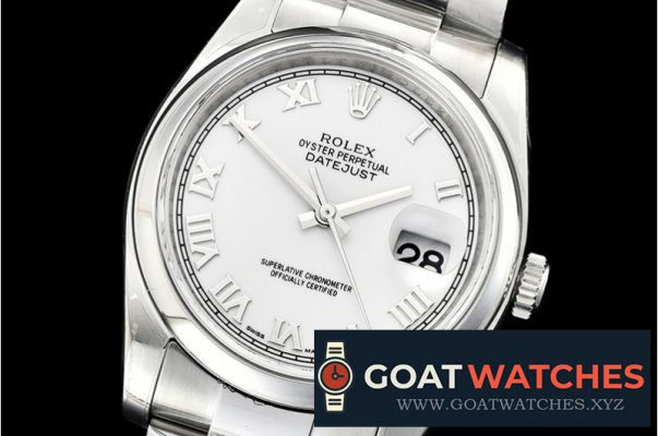 Rolex - DJ 36mm Oyst Dome SS/SS Wht Roman ARF A3135