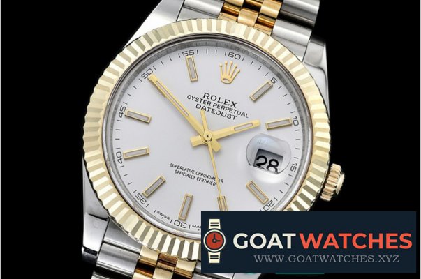 Rolex - DJ2 41mm Jub Flt Wrap 904L YG/SS Wht Stk GMF A2836