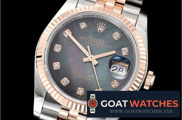 Rolex - DateJust 36mm Jub Flt 904L RG/SS B MOP/Diam GMF A2836