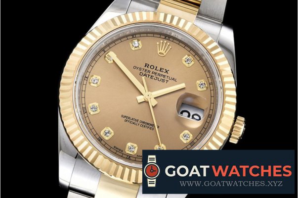 Rolex - DJ2 41mm Oyst Flt 904L YG/SS Gold/Diam ARF Asia 2824