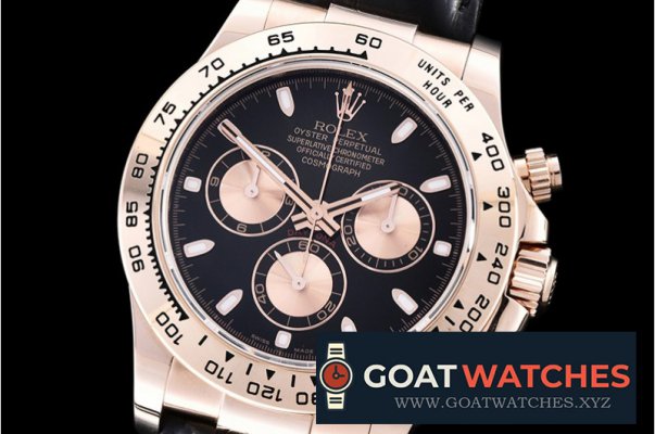 Rolex - Daytona 18K RG Wrp RG/LE Blk Stk BP A7750 Mod4130