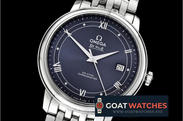 Omega - De Ville Prestige Mens SS/SS Blue TWF Asia 2824