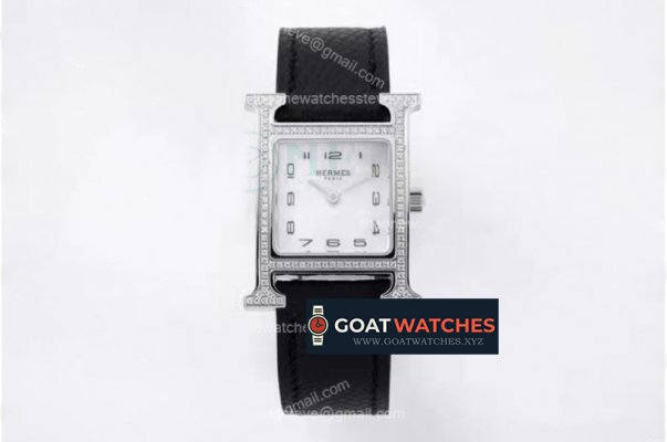 Hermes - Heure H SS/LE White/Num Black Diam BVF Swiss Quartz