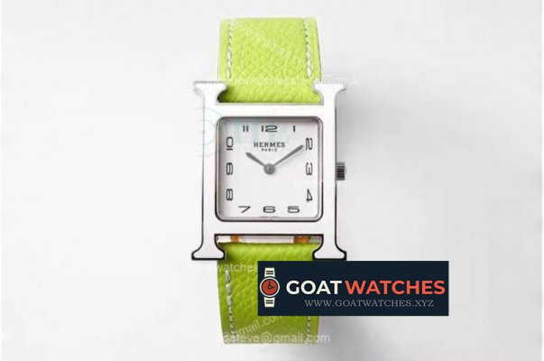 Hermes - Heure H SS/LE White/Num Green Lacquered BVF Swiss Quartz