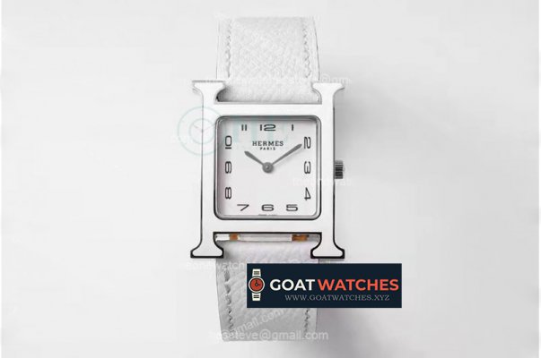 Hermes - Heure H SS/LE White/Num White Lacquered BVF Swiss Quartz
