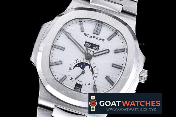 Patek Philippe - Nautilus Annual Cal. 5726A SS/SS White GRF MY9015 Mod
