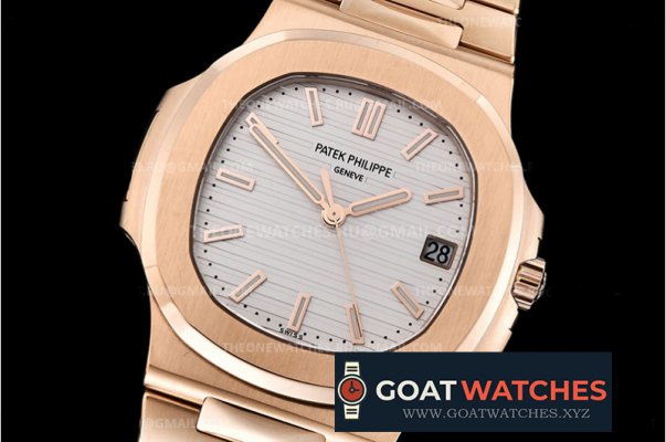 Patek Philippe - Nautilus Jumbo 5711 RG/RG White/Stk PPF MY9015