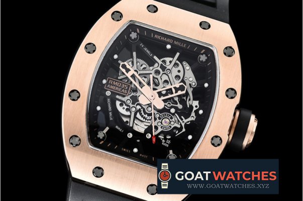 Richard Mille - RM035-02 Americas RG/RU Blk Skele Blk KVF MY8215 Mod
