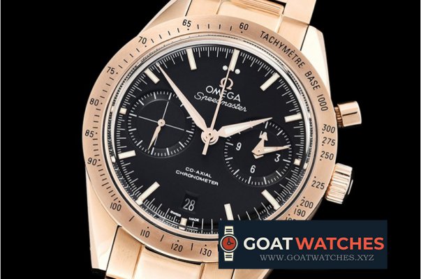 Omega - SpeedMaster 57 Co-Axial RG/RG Black OMF A7750 9300