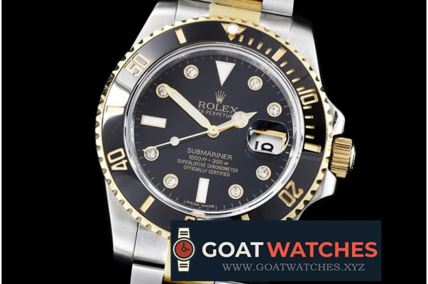 Rolex - Submariner 116613 Diam YG/SS Blk BP V2 SP Asia 3135