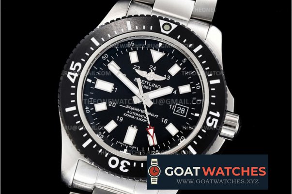 Breitling - Superocean 44mm SS/SS Black/Stk TF Asia 2824