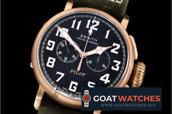 Zenith - Pilot Type 20 Bronze Chrono BR/LE Black XF A7750 Mod